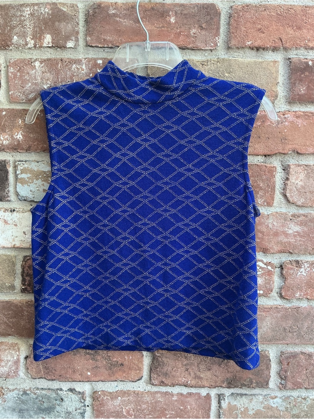 St. John  Mock Neck Top in Royal Blue small